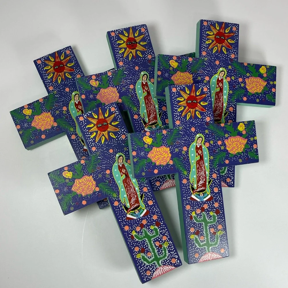 Our Lady of Guadalupe colorful wall cross - Picture 8 of 9